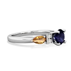 Sapphire 6Mm Round Eternal Embrace Engagement 14K White Gold ring R2005