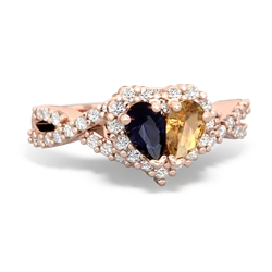 Sapphire Diamond Twist 'One Heart' 14K Rose Gold ring R2640HRT