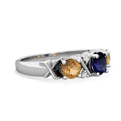 Sapphire Hugs And Kisses 14K White Gold ring R5016