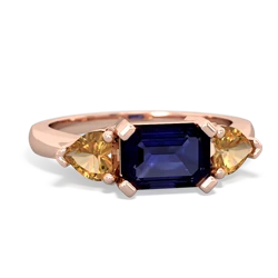 Sapphire Three Stone 14K Rose Gold ring R5235