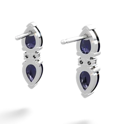 Sapphire Bowtie Drop 14K White Gold earrings E0865