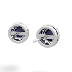 Sapphire Diamond Halo 14K White Gold earrings E5370