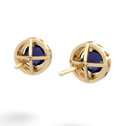 Sapphire Halo 14K Yellow Gold earrings E5320