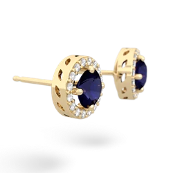 Sapphire Halo 14K Yellow Gold earrings E5320