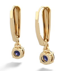 Sapphire 5Mm Round Lever Back 14K Yellow Gold earrings E2785