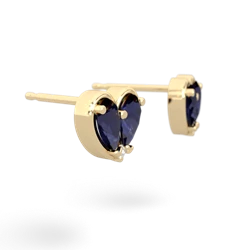 Sapphire 'Our Heart' 14K Yellow Gold earrings E5072