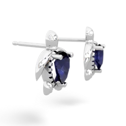 Sapphire Baby Sea Turtle 14K White Gold earrings E5241