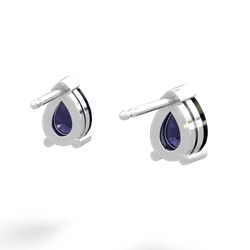 Sapphire Teardrop Stud 14K White Gold earrings E1793