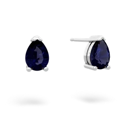 Sapphire Teardrop Stud 14K White Gold earrings E1793