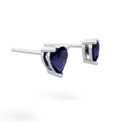 Sapphire 5Mm Heart Stud 14K White Gold earrings E1861