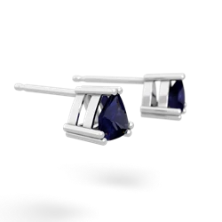 Sapphire 5Mm Trillion Stud 14K White Gold earrings E1858