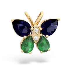 Sapphire Butterfly 14K Yellow Gold pendant P2215