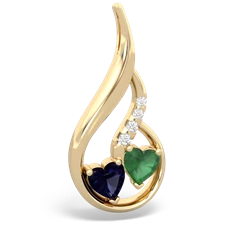 Sapphire Keepsake Curves 14K Yellow Gold pendant P5450