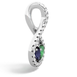 Sapphire Pave Twist 'One Heart' 14K White Gold pendant P5360