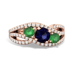 Sapphire Three Stone Aurora 14K Rose Gold ring R3080