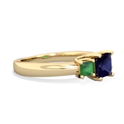 Sapphire Three Stone Trellis 14K Yellow Gold ring R4015