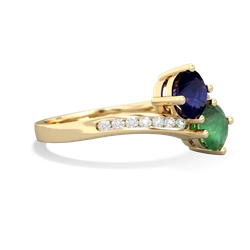 Sapphire Channel Set Two Stone 14K Yellow Gold ring R5303