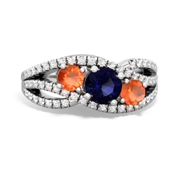 Sapphire Three Stone Aurora 14K White Gold ring R3080