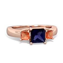 Sapphire Three Stone Trellis 14K Rose Gold ring R4015