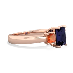 Sapphire Three Stone Emerald-Cut Trellis 14K Rose Gold ring R4021