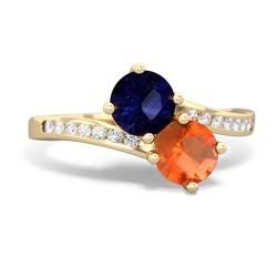 Sapphire Channel Set Two Stone 14K Yellow Gold ring R5303