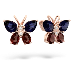 Sapphire Butterfly 14K Rose Gold earrings E2215