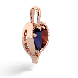 Sapphire Two Become One 14K Rose Gold pendant P5330