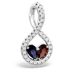 Sapphire Pave Twist 'One Heart' 14K White Gold pendant P5360