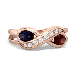 Sapphire Diamond Infinity 14K Rose Gold ring R5390