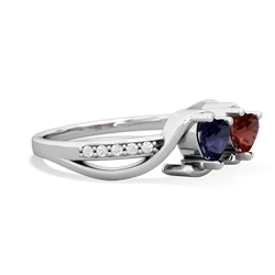 Sapphire Side By Side 14K White Gold ring R3090