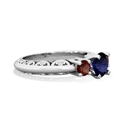 Sapphire Art Deco Eternal Embrace Engagement 14K White Gold ring C2003