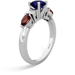 Sapphire 6Mm Round Eternal Embrace Engagement 14K White Gold ring R2005