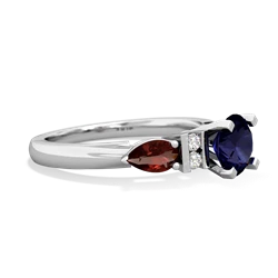 Sapphire 6Mm Round Eternal Embrace Engagement 14K White Gold ring R2005