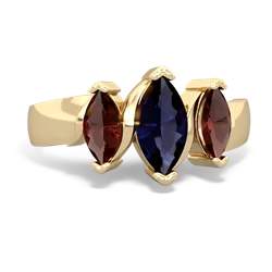 Sapphire Three Peeks 14K Yellow Gold ring R2433