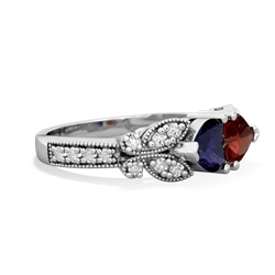 Sapphire Diamond Butterflies 14K White Gold ring R5601