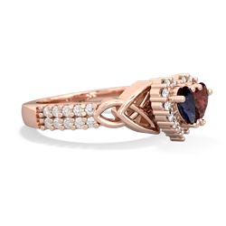 Sapphire Celtic Knot Two Hearts As One 14K Rose Gold ring R2644HRT