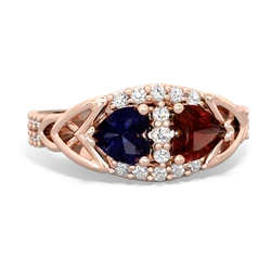 Sapphire Sparkling Celtic Knot 14K Rose Gold ring R2645