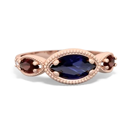 Sapphire Milgrain Marquise 14K Rose Gold ring R5700