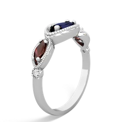 Sapphire Milgrain Marquise 14K White Gold ring R5700