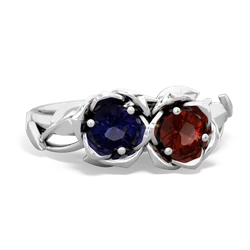 Sapphire Rose Garden 14K White Gold ring R5510