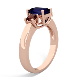 Sapphire Three Stone Emerald-Cut Trellis 14K Rose Gold ring R4021