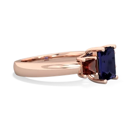 Sapphire Three Stone Emerald-Cut Trellis 14K Rose Gold ring R4021