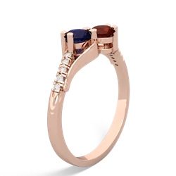 Sapphire Infinity Pave Two Stone 14K Rose Gold ring R5285