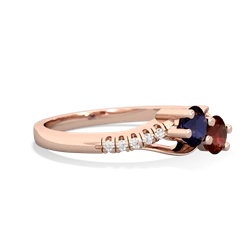 Sapphire Infinity Pave Two Stone 14K Rose Gold ring R5285