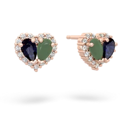 Sapphire Halo 14K Rose Gold earrings E7008