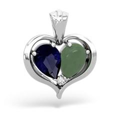 Sapphire Two Become One 14K White Gold pendant P5330