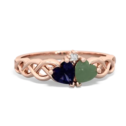 Sapphire Heart To Heart Braid 14K Rose Gold ring R5870