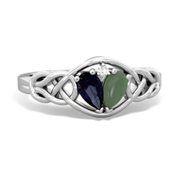 Sapphire Celtic Love Knot 14K White Gold ring R5420