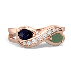 Sapphire Diamond Infinity 14K Rose Gold ring R5390