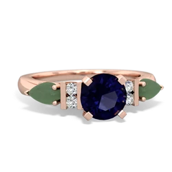 Sapphire 6Mm Round Eternal Embrace Engagement 14K Rose Gold ring R2005